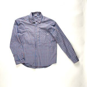 Blue and Brown Checkered Men's Shirt polar skate co